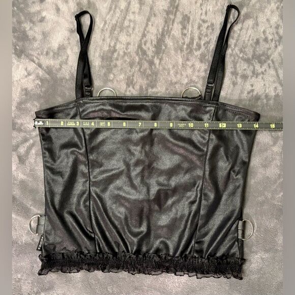 Vintage Y2K Serious LA Black Bondage Top and Skirt Set Sz Small - Picture 8 of 14